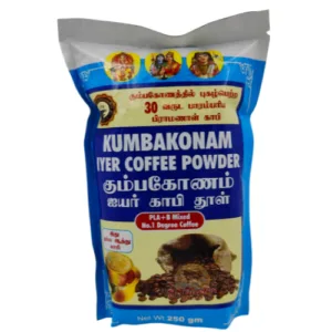 Kumbakonam - Home Kumbakonam Iyer Coffee Powder Packaging Showing Text In Both English And Tamil, Weighing 250 Grams.