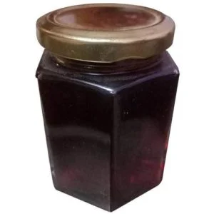 Black Wild Forest Honey - Black Forest Honey 250G Hexagonal Glass Jar With A Gold Lid From Dm Traders Organic Store.